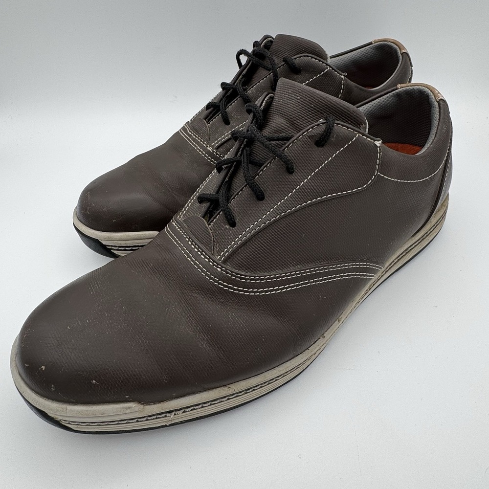 Footjoy Contour Series Golf Shoes Mens 11.5M‎ Spikeless Brown Leather Casual